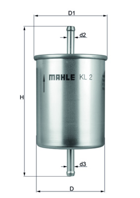 Фільтр паливний SKODA SUPERB I (3U4) 1.8 T 2001.12 - 2008.03 MAHLE (KL2) Mahle фото 2