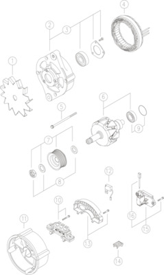 Генератор 14V 70A MAHLE/ISKRA SI (AAK3134) Mahle фото 2
