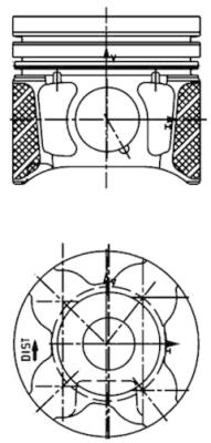 Поршень FORD/PSA 75.5 HDDA/HDDB/HHDA/HHDB/9HX/9HY/9HZ/DV6ATED4/DV6TED4 KS (40179610) KS фото 2