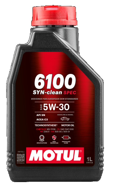 Олива моторна 6100 Syn-clean Spec 5W-30 1л 6100 SYN-CLEAN SPEC 5W-30 12X1L MOTUL (113153) Motul фото 2