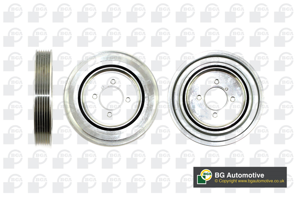 Шків ременя генератора CITROEN BERLINGO 2002-2007, C15 2001-2006, DISPATCH/JUMPY 2004-20 BGA (DP0707) BGA фото 2