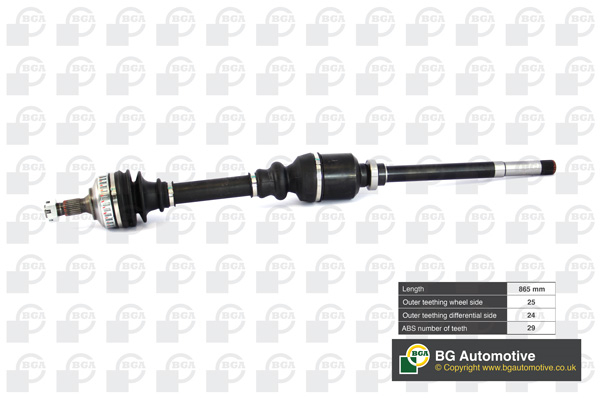 Піввісь CITROEN BERLINGO 2008-2010, XSARA 2003-2004 BGA (DS1409RA) BGA фото 2