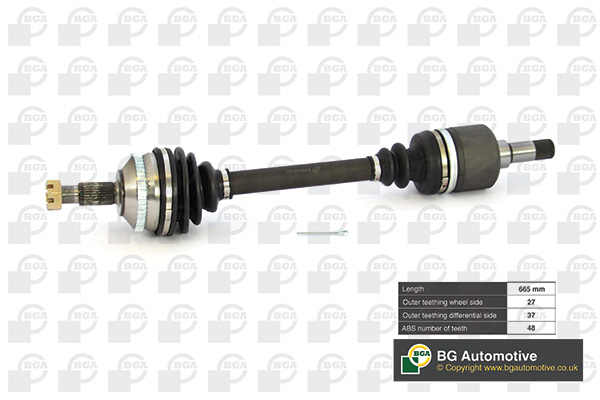 Піввісь PEUGEOT 806 1999-2002, EXPERT 2004-2007 BGA (DS1418L) BGA фото 2
