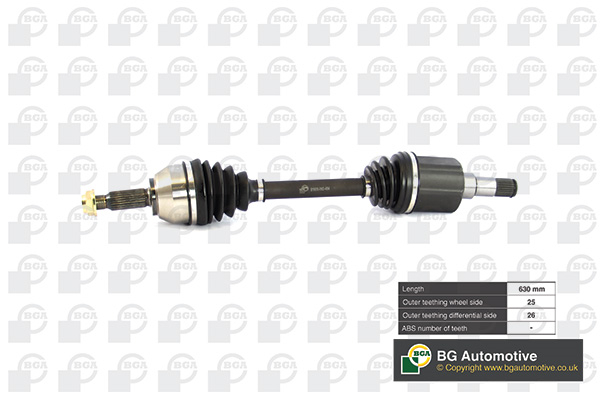 Піввісь FORD TOURNEO CONNECT 2009-2013, TRANSIT CONNECT 2009-2013 BGA (DS2300L) BGA фото 2