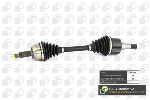 Піввісь FORD FOCUS RS 2002-2003, MONDEO 2005-2007 BGA (DS2303L) BGA фото 2