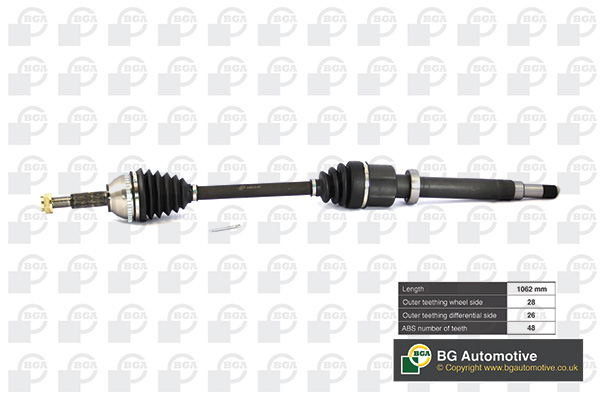 Піввісь FORD TRANSIT 2003-2006, TRANSIT TOURNEO 2002-2006 BGA (DS2320RA) BGA фото 2