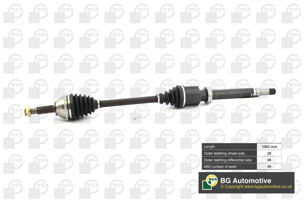 Піввісь FORD TRANSIT 2006-2012, TRANSIT TOURNEO 2002-2006 BGA (DS2326R) BGA фото 2