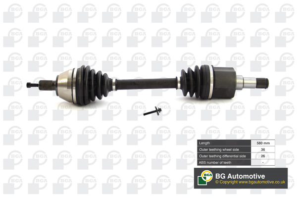 Піввісь VOLVO C30 2006-2014, S40 2006-2013, V50 2006-2013, V70 2010-2013 BGA (DS2327L) BGA фото 2
