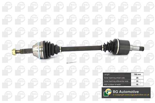 Піввісь FORD TRANSIT 2008-2012, TRANSIT TOURNEO 2008-2012 BGA (DS2351LA) BGA фото 2
