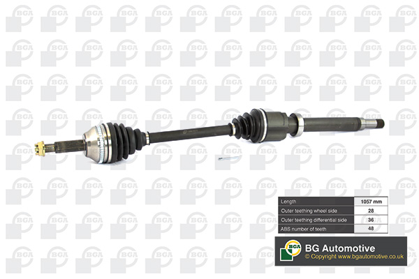 Піввісь FORD TRANSIT 2008-2012, TRANSIT TOURNEO 2008-2012 BGA (DS2351RA) BGA фото 2