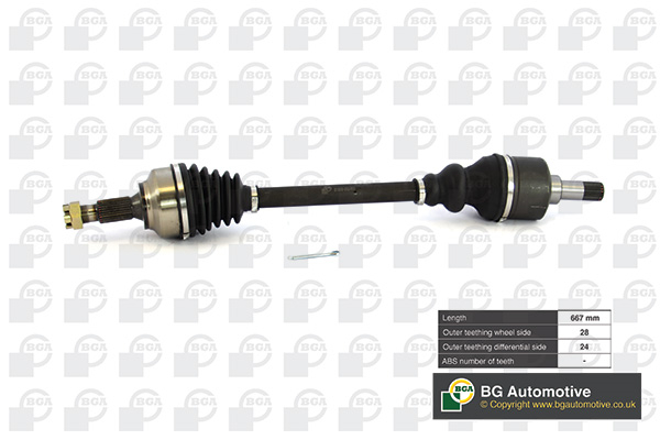 Піввісь PEUGEOT 407 2007-2009, EXPERT 2007- BGA (DS6736L) BGA фото 2