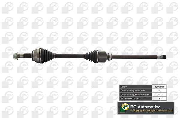 Піввісь CITROEN RELAY/JUMPER 2011- BGA (DS6738R) BGA фото 2