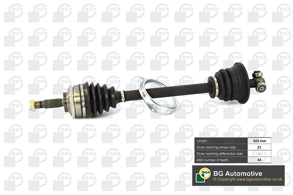 Піввісь RENAULT CLIO 2007-2009, KANGOO 2008-2012 BGA (DS7300LA) BGA фото 2
