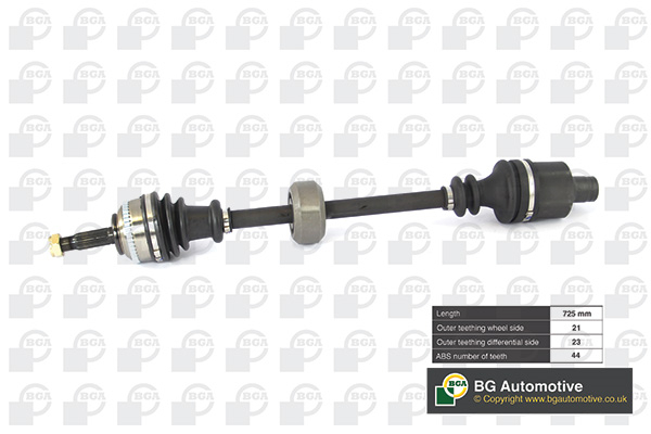 Піввісь RENAULT CLIO 2007-2009, KANGOO 2008-2012 BGA (DS7300RA) BGA фото 2