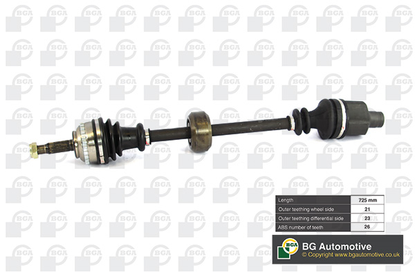 Піввісь RENAULT CLIO 2007-2009, KANGOO 2008-2012 BGA (DS7301RA) BGA фото 2