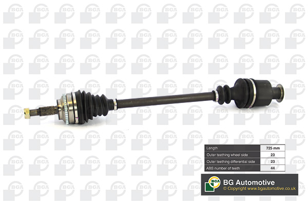 Піввісь RENAULT CLIO 2002-2005, KANGOO 2008-2011 BGA (DS7338R) BGA фото 2