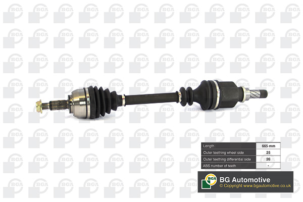 Піввісь RENAULT GRAND SCENIC 2009-2012, MEGANE 2008-2011, SCENIC 2009-201 BGA (DS7349L) BGA фото 2
