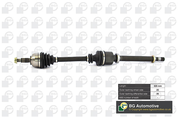 Піввісь RENAULT GRAND SCENIC 2009-2012, MEGANE 2008-2011, SCENIC 2009-201 BGA (DS7349R) BGA фото 2
