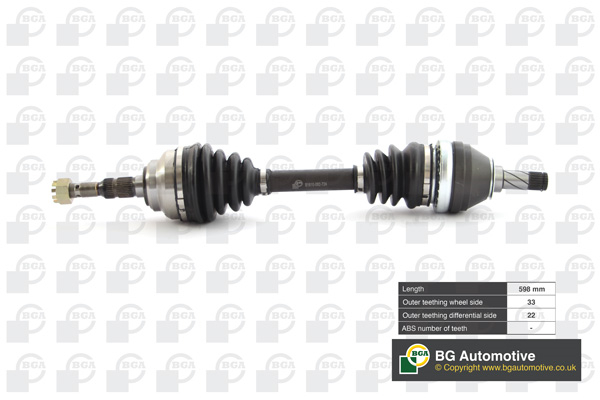 Піввісь OPEL / VAUXHALL ASTRA 2006-2011, VECTRA 2003-2006, ZAFIRA 2002-20 BGA (DS9505L) BGA фото 2