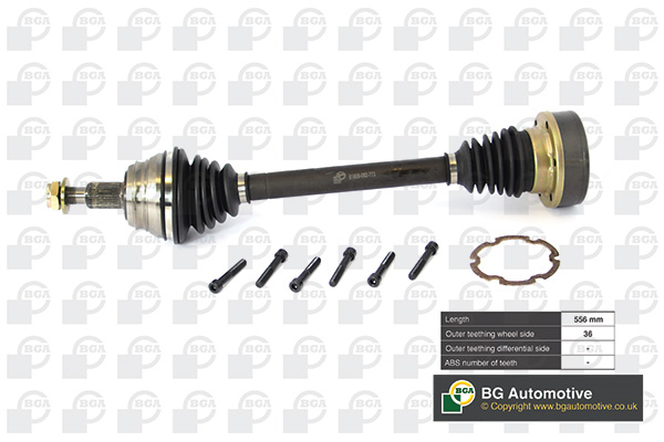 Піввісь VOLKSWAGEN BEETLE 2003-2011, BORA 2001-2005, GOLF 2001-2006, PASS BGA (DS9618L) BGA фото 2