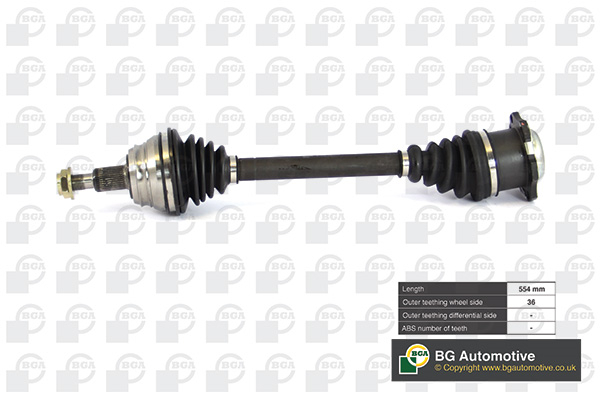 Піввісь VOLKSWAGEN BEETLE 2004-2011, BORA 2001-2005, GOLF 2000-2006 BGA (DS9619L) BGA фото 2