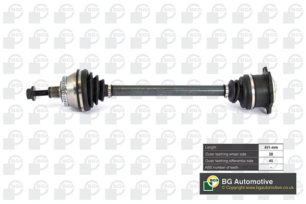 Піввісь VOLKSWAGEN PASSAT 2003-2005 BGA (DS9621LA) BGA фото 2