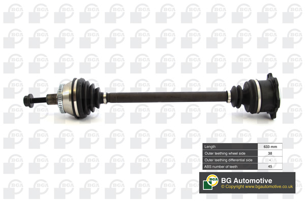 Піввісь VOLKSWAGEN PASSAT 2003-2005 BGA (DS9621RA) BGA фото 2