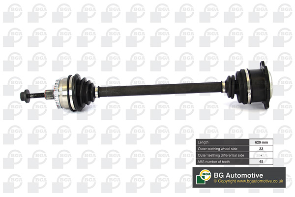 Піввісь VOLKSWAGEN PASSAT 2000-2005 BGA (DS9622RA) BGA фото 2