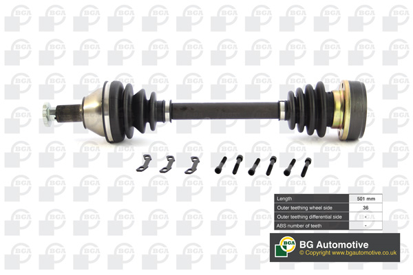 Піввісь VOLKSWAGEN POLO 2007-2010, POLO DUNE 2006-2010 BGA (DS9627L) BGA фото 2