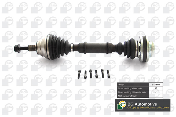 Піввісь VOLKSWAGEN CADDY 2010-, CADDY MAXI 2010-, CC 2011-2013, PASSAT 20 BGA (DS9631L) BGA фото 2