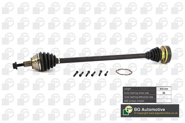 Піввісь VOLKSWAGEN CADDY 2004-2011, EOS 2006-2009, GOLF 2014-, GOLF PLUS BGA (DS9634R) BGA фото 2