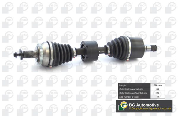 Піввісь VOLVO S60 2005-2010, S70 1999-1999, S80 2009-2011, V70 2009-2011, BGA (DS9707LA) BGA фото 2