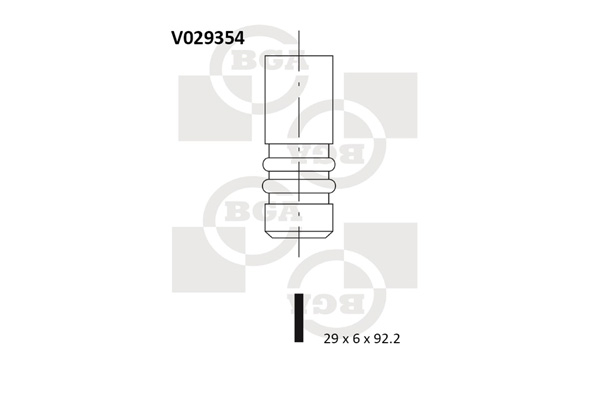 Клапан двигуна EX DAEWOO/OPEL X20XEV 29X6X92.2 BGA (V029354) BGA фото 2