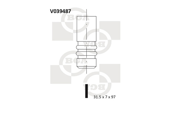 Клапан двигуна EX VAG 1Z 31.5X7X96.9 BGA (V039487) BGA фото 2