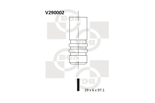 Клапан двигуна IN OPEL X20DTL/Y22DTR 29X6X97.1 BGA (V290002) BGA фото 2