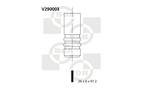 Клапан двигуна EX OPEL X20DTL/Y22DTR 26X6X97 BGA (V290003) BGA фото 2