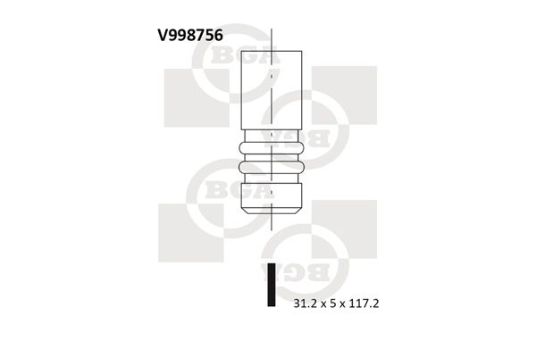 Клапан двигуна IN OPEL Z16XER 31.2X5X117.2 BGA (V998756) BGA фото 2