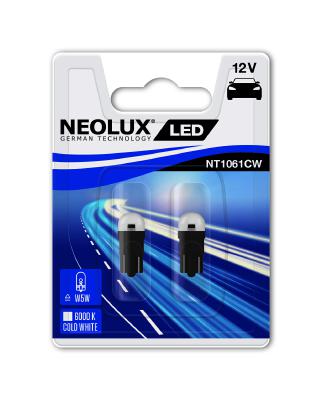Автолампа світлодіодна W5W LED 12V 0.5W 6000K W2,1X9,5D / ХОЛОДНЕ БІЛЕ СВІТЛО / 2ШТ. BLI NEOLUX (NT1061CW-02B) Neolux фото 2