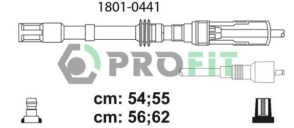 Комплект кабелів високовольтних SKODA OCTAVIA I COMBI (1U5) 1.8 1998.07-2010.12 PROFIT (1801-0441) Profit фото 2