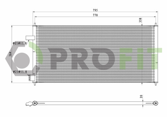 Конденсер кондиціонера FORD TRANSIT CONNECT 02-13. TOURNEO CONNECT 02-13 PROFIT (1770-0432) Profit фото 2