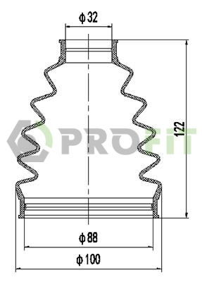 Пильник ШРКШ гумовий + змазка CITROEN BERLING0 96-11. C5 01-04. JUMPY 95-00. XSARA 97-05. PEUGE PROFIT (2710-0050 XLB) Profit фото 2