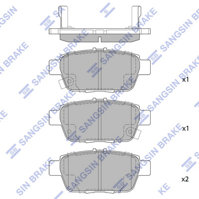 Колодки гальмівні дискові (комплект 4 шт) HONDA RIDGELINE (YK) 3.5 2005.03-2014.12 HI-Q (SP1430) HI-Q фото 2