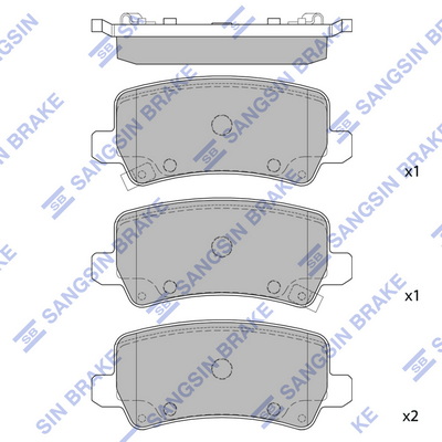 Колодки гальмівні дискові HYUNDAI GRANDEUR (HG) 2.4 2011.01- HI-Q (SP1499) HI-Q фото 2