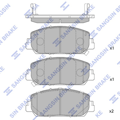 Колодки гальмівні дискові (комплект 4 шт) ACURA RDX 3.5 2012.01-2018.05 HI-Q (SP1789) HI-Q фото 2