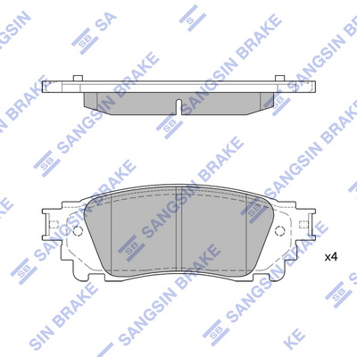Колодки гальмівні дискові (комплект 4 шт) LEXUS NX (_Z1_) 2.0 2014.07- HI-Q (SP1827) HI-Q фото 2