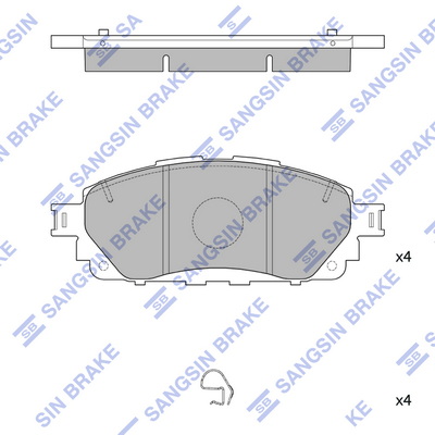 Колодки гальмівні дискові (комплект 4 шт) TOYOTA HILUX VIII ПІКАП (_N1_) 2.4 D 2015.05- HI-Q (SP4264) HI-Q фото 2