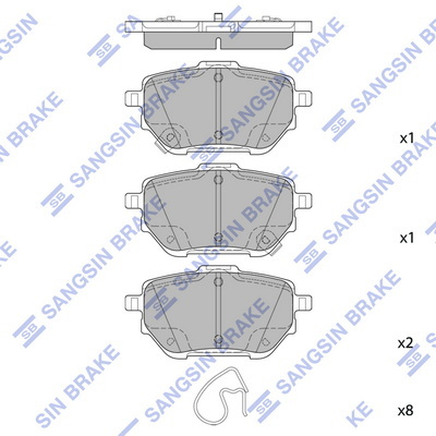 Колодки гальмівні дискові (комплект 4 шт) TOYOTA COROLLA ЛІФТБЕК (_E21_) 1.6 2019.01- HI-Q (SP4537) HI-Q фото 2