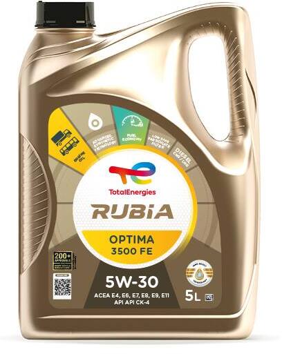 Олива моторні RUBIA OPTIMA 3500 FE 5W-30 5 л RUBIA OPTIMA 3500 FE 5W30 20L TOTAL Total фото 2