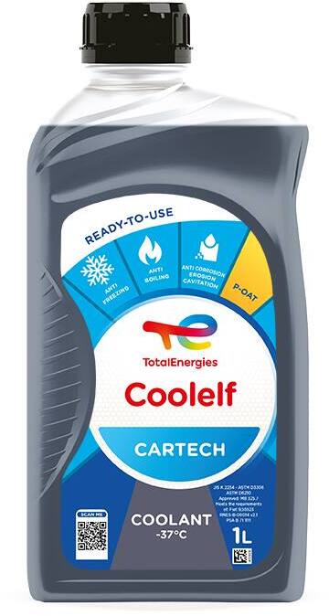 Рідина охолоджувальна готова до використання синя COOLELF CARTECH -3 TOTAL (COOL CAR -37 1L) Total фото 2