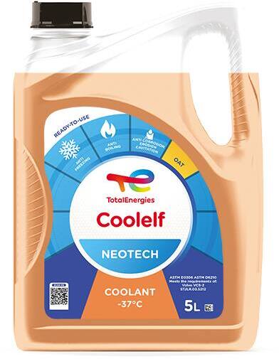 Рідина охолоджувальна готова до використання жовтогаряча COOLELF NEO TOTAL (COOL NEO -37 5L) Total фото 2